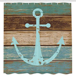 Nautical Boat Anchor Shower Curtain Rustic Decor