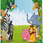 Baby Safari Animals: Bathroom Decor for Children’s Nursery Shower Curtain