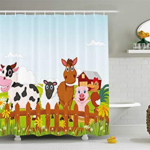 Cute Barn Animals Bathroom Decor for Kids Nursery Shower Curtain